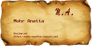 Mohr Anetta névjegykártya